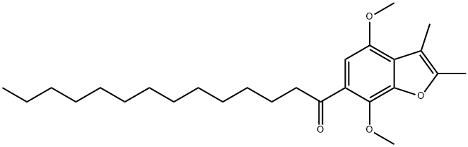 4,7-디메톡시-2,3-디메틸-6-테트라데카노일벤조푸란 구조식 이미지