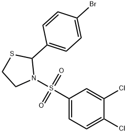 Thiazolidine, 2-(4-bromophenyl)-3-[(3,4-dichlorophenyl)sulfonyl]- (9CI) Structure