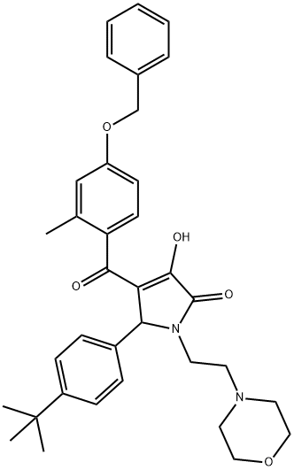 4-[4-(benzyloxy)-2-methylbenzoyl]-5-(4-tert-butylphenyl)-3-hydroxy-1-[2-(4-morpholinyl)ethyl]-1,5-dihydro-2H-pyrrol-2-one 구조식 이미지