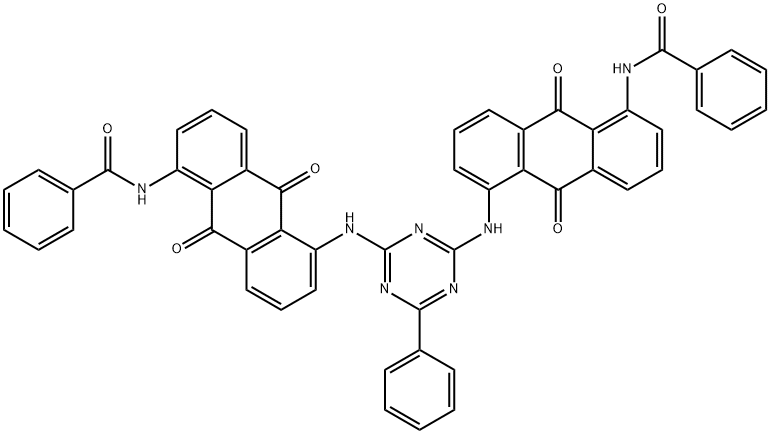 N,N'-[(6-phenyl-1,3,5-triazine-2,4-diyl)bis[imino(9,10-dihydro-9,10-dioxoanthracene-5,1-diyl)]]bis(benzamide) 구조식 이미지