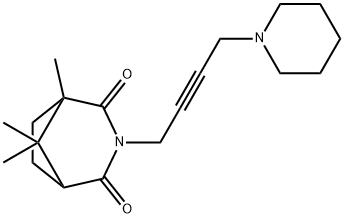 3-[4-(1-Piperidinyl)-2-butynyl]-1,8,8-trimethyl-3-azabicyclo[3.2.1]octane-2,4-dione 구조식 이미지