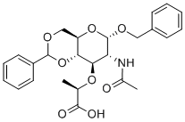 2-{[7-(ацетиламино)-6-(бензокси)-2-фенилпергидропиранo[3,2-d][1,3]диоксин-8-ил]окси}пропановая кислота структурированное изображение