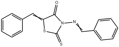 5-벤질리덴-3-[(벤질리덴)아미노]-2-티옥소-4-티아졸리디논 구조식 이미지