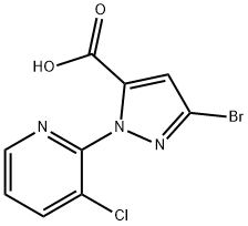3-BroMo-1-(3-chloropyridin-2-yl)-1H-pyrazole-5-carboxylic acid 구조식 이미지