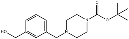 TERT-BUTYL 4-[3-(HYDROXYMETHYL)BENZYL]TETRAHYDRO-1(2H)-PYRAZINECARBOXYLATE Structure