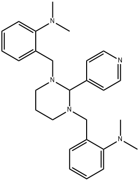 2,2'-[[Dihydro-2-(4-pyridinyl)-1,3(2H,4H)-pyrimidinediyl]bis(methylene)]bis[N,N-dimethylbenzenamine 구조식 이미지