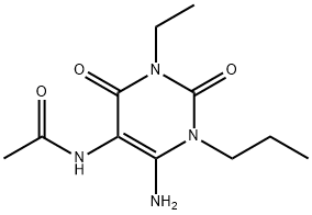 Acetamide,  N-(6-amino-3-ethyl-1,2,3,4-tetrahydro-2,4-dioxo-1-propyl-5-pyrimidinyl)- Structure