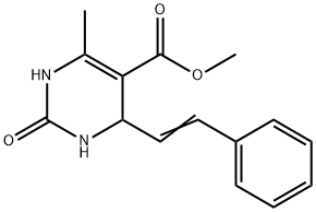 5-Pyrimidinecarboxylicacid,1,2,3,4-tetrahydro-6-methyl-2-oxo-4-(2-phenylethenyl)-,methylester(9CI) Structure