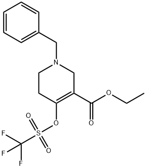 ethyl 1-benzyl-4-(((trifluoroMethyl)sulfonyl)oxy)-1,2,5,6-tetrahydropyridine-3-carboxylate Structure