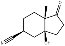 1H-Indene-5-carbonitrile,octahydro-3a-hydroxy-7a-methyl-1-oxo-,(3aS,5S,7aS)-(9CI) Structure