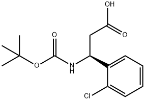 BOC-(S)-3-AMINO-3-(2-CHLORO-PHENYL)-PROPIONIC ACID 구조식 이미지