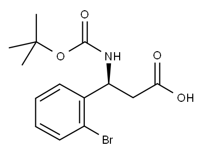 BOC-(S)-3-AMINO-3-(2-BROMO-PHENYL)-PROPIONIC ACID 구조식 이미지