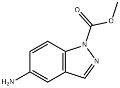1H-Indazole-1-carboxylicacid,5-amino-,methylester(9CI) Structure