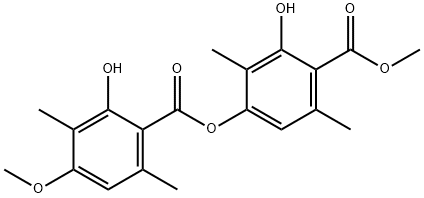 4-(2-Hydroxy-4-methoxy-3,6-dimethylbenzoyloxy)-2-hydroxy-3,6-dimethylbenzoic acid methyl ester Structure