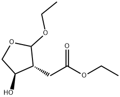 3-Furanaceticacid,2-ethoxytetrahydro-4-hydroxy-,ethylester,(3R,4R)-(9CI) Structure