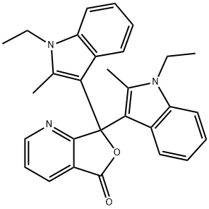 3,3-Bis(1-ethyl-2-methyl-1H-indol-3-yl)-4-azaphthalide 구조식 이미지