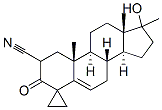 17-hydroxy-17-methyl-3-oxospiro(androst-5-ene-4,1'-cyclopropane)-2-carbonitrile 구조식 이미지