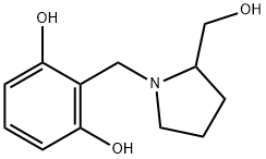 1,3-Benzenediol, 2-[[2-(hydroxymethyl)-1-pyrrolidinyl]methyl]- (9CI) Structure