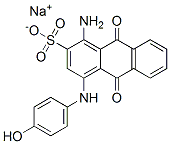 sodium 1-amino-9,10-dihydro-4-[(4-hydroxyphenyl)amino]-9,10-dioxoanthracene-2-sulphonate 구조식 이미지