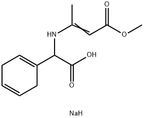 sodium alpha-[(3-methoxy-1-methyl-3-oxo-1-propenyl)amino]cyclohexa-1,4-diene-1-acetate 구조식 이미지