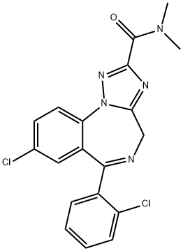 8-chloro-6-(2-chlorophenyl)-N,N-dimethyl-4H-1,2,4-triazolo(1,5-a)(1,4)benzodiazepine-2-carboxamide 구조식 이미지