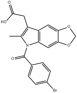 5-(4-Bromobenzoyl)-6-methyl-5H-1,3-dioxolo[4,5-f]indole-7-acetic acid Structure