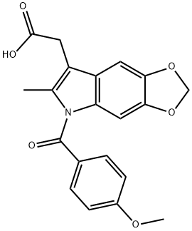 5-(p-Anisoyl)-6-methyl-5H-1,3-dioxolo[4,5-f]indole-7-acetic acid Structure