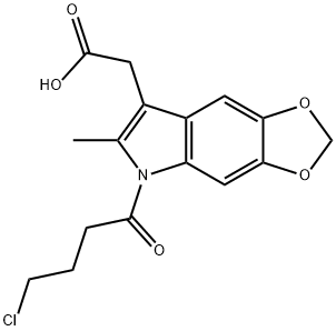 5-(4-Chlorobutyryl)-6-methyl-5H-1,3-dioxolo[4,5-f]indole-7-acetic acid 구조식 이미지