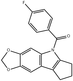 5,6,7,8-Tetrahydro-5-(p-fluorobenzoyl)cyclopenta[b]-1,3-dioxolo[4,5-f]indole Structure