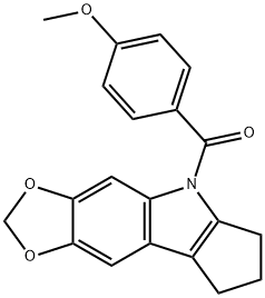 5,6,7,8-테트라하이드로-5-(p-아니소일)사이클로펜타[b]-1,3-디옥솔로[4,5-f]인돌 구조식 이미지