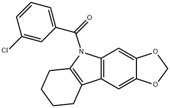 5-(3-Chlorobenzoyl)-6,7,8,9-tetrahydro-5H-1,3-dioxolo[4,5-b]carbazole 구조식 이미지