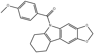 5-(p-Anisoyl)-6,7,8,9-tetrahydro-5H-1,3-dioxolo[4,5-b]carbazole Structure