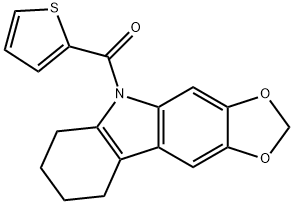 6,7,8,9-Tetrahydro-5-(2-thenoyl)-5H-1,3-dioxolo[4,5-b]carbazole 구조식 이미지