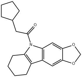 5-(Cyclopentylacetyl)-6,7,8,9-tetrahydro-5H-1,3-dioxolo[4,5-b]carbazole Structure