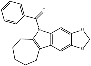 5,6,7,8,9,10-Hexahydro-5-benzoylcyclohepta[b]-1,3-dioxolo[4,5-f]indole Structure