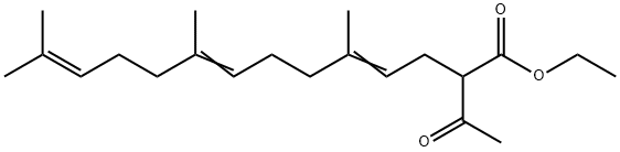 2-Acetyl-5,9,13-trimethyl-4,8,12-tetradecatrienoic acid ethyl ester Structure