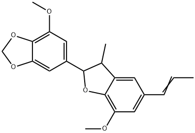 6-[2,3-Dihydro-7-methoxy-3-methyl-5-(1-propenyl)benzofuran-2-yl]-4-methoxy-1,3-benzodioxole Structure