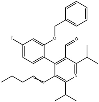 3-Pyridinecarboxaldehyde, 4-[4-fluoro-2-(phenylmethoxy)phenyl]-2,6-bis(1-methylethyl)-5-(1-penten-1-yl)- Structure