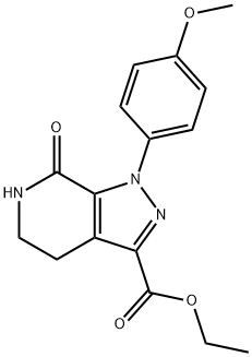 1-(4-Methoxyphenyl)-7-oxo-4,5,6,7-tetrahydro-1H-pyrazolo[3,4-c]pyridine-3-carboxylic acid ethyl ester 구조식 이미지