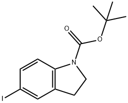 5-IODO-2,3-DIHYDRO-INDOLE-1-CARBOXYLICACIDTERT-BUTYL에스테르 구조식 이미지