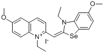 1-ethyl-2-[(3-ethyl-5-methoxy-3H-benzoselenazol-2-ylidene)methyl]-6-methoxyquinolinium iodide   Structure