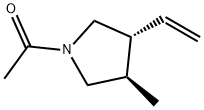 Pyrrolidine, 1-acetyl-3-ethenyl-4-methyl-, trans- (9CI) Structure