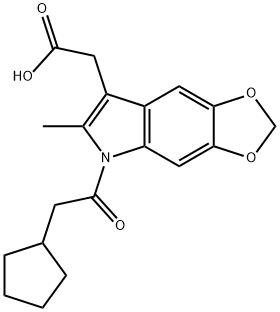 5-(Cyclopentylacetyl)-6-methyl-5H-1,3-dioxolo[4,5-f]indole-7-acetic acid Structure