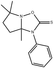 5,6,7,7a-Tetrahydro-5,5,7a-trimethyl-1-phenylpyrrolo[1,2-b][1,2,4]oxadiazole-2(1H)-thione 구조식 이미지