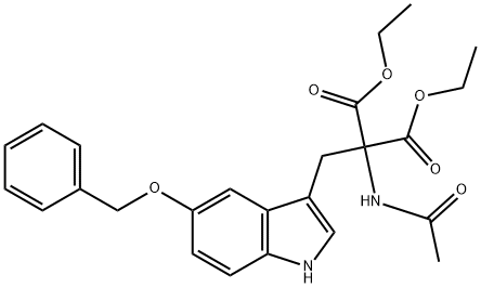 diethyl 2-acetamido-2-((5-(phenylmethoxy)indol-3-yl)methyl)malonate Structure