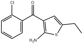 2-Amino-3-o-chlorobenzoyl-5-ethylthiophene  구조식 이미지