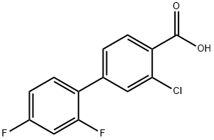 3-Chloro-2',4'-difluoro-[1,1'-biphenyl]-4-carboxylic acid 구조식 이미지