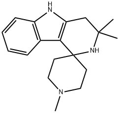 1,2,3,4-테트라히드로-1',3,3-트리메틸스피로[γ-카르볼린-1,4'-피페리딘] 구조식 이미지