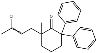 2-(3-Chloro-2-butenyl)-2-methyl-6,6-diphenylcyclohexanone 구조식 이미지