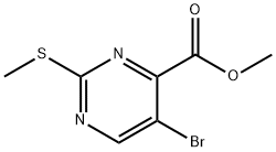 METHYL 5-BROMO-2-(METHYLSULFANYL)-4-PYRIMIDINECARBOXYLATE, 97 구조식 이미지